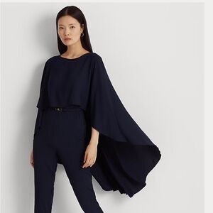 Lauren Ralph Lauren Navy Ankle Jumpsuit $295